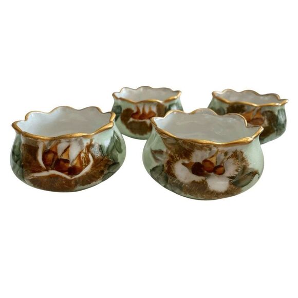 Antique MZ Austria Porcelain Hand Painted Compote Fruit Bowl Berry Bowl Set - Picture 9 of 12